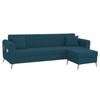Daraco Velvet L shape 5 Seater Sofa in T Blue Color