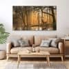 The Castle Decor Golden Deer Wall Art Framed Painting 27x48 Inch (Style 3)