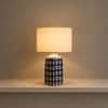 Atrani Handicrafted Table Lamp in Blue Stripes and white Colour