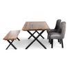 Rosslyn Sheesham Wood Mid Century 4 Seater Dining Table Set With Teak