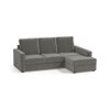 Apollo Compact Sofa (Colour : Ash Grey Velvet, Cushion : Hard, Back Type : High Back, Seating Capacity : Right Aligned 2 Seater + Right Aligned Chaise + Ottoman)