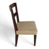 Newport wood Dining Chair in Beige Mossy Fabric Cushioning with DARK WALNUT FINISH