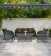 Paris 3+1+1 Seater Wicker Sofa Set in Dual Tone Grey Colour