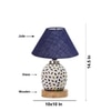 Devansh Conical Blue Jute Shade Lamp With Wood & Mosaic Glass Base For Decoration/Office/Home/Gifting/Study For Decoration/Office/Home/Gifting/Study -(10X10X14.5) Inches -A