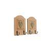 Light Orange Hand painted Wall Hooks with Brass Heart Accent-2 Hooks