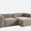 Elegantedge Wood Left Aligned 2-Seater With Upholstery Non Storage Sofa In Grey Colour