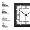 Modern Square Wall Clock with Graphic Frame and Bold Numerals
