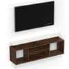 Skiddo Lite Engineered Wood Tv Entertainment Unit Set In Brown Maple & White Finish