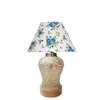 Devansh Conical Multicolor  Cotton Shade  Lamp With  Wood & Mosaicglass Base For Decoration /Office/Home/Gifting/Study For Decoration /Office/Home/Gifting/Study -(10X10X14.5) Inches -