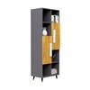 Hexa Engineered Wood Bookshelf Multipurpose Storage Rack in Slate Grey and Giant Wood Colour