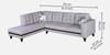 Garcia 5 Seater Fabric Sofa with Right Hand Side Lounger in Cream Beige