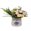 White and Blue Embroidered Ceramic Vase
