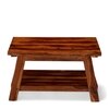 Alison Sheesham Wood Accent Rectangle Coffee Table In Natural Teak Finish
