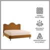 Solara Wave Luxe Queen Size Bed in velvet With Oak wood Frame & Hydraulic Storage