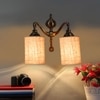 Devansh Metal Electric Wall Light in Beige Colour with Beige Shade Count of 2 Lights