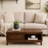 Pike Rectangular Solid Wood Coffee Table In Teak Finish