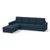 Apollo Compact Sofa (Colour : Indigo Blue, Cushion : Hard, Back Type : High Back, Seating Capacity : Left Aligned 3 Seater + Left Aligned Chaise)