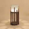 Bastian Wooden Table Lamp with Brown Base and Premium White Fabric Lampshade