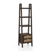Strava Solid Wood and Cane Bookshelf in Dark chestnut Finish