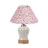 Devansh Conical Multi Cotton Shade Lamp With Wood & Mosaic Glass Base For Decoration/Office/Home/Gifting/Study For Decoration/Office/Home/Gifting/Study -(10X10X14.5) Inches -A