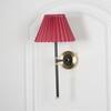 BARBOUR Single Light Black and Brass Wall Fitting with Maroon Shade