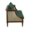 Linton 3 Seater Seater Wooden Sofa in Green Fabric