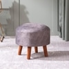 Brick Grey Faux Leather Ottoman