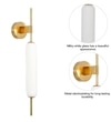 Kuombi Integrated 3 Light Led Wall Fitting In Brass Finish Metal With Milky White Glass