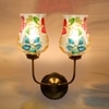 Devansh Metal Electric Wall Light in Gold Colour with Multicolor Shade Count of 2 Lights