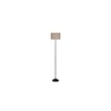 Merida Beige Natural Fiber Floor Lamp with Black Iron Base