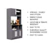 Hexa Red Crockery Unit Multipurpose Wooden Cabinet in Slate Grey Colour