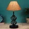 Kaylani Beige Jute Table lamp with Iron Base
