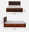 Dijon Sheesham Wood Queen Size Bed in Honey Oak Finish With Box Storage 60x78 inches