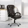 Ettorez Vanity Hb Premium Leatherette Chair In Brown Colour