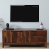 Sheesham Wood TV Unit In Provincial Teak Finish With Drawers