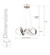 Gioconda Rose Gold 3 Color LED Chandelier Ceiling Light