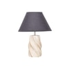 BURFORD Small Distress White Finish  Wood Table Lamp With Black Cotton Shade