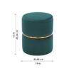 Doe Buck Gracy Velvet Round Ottoman in Teal Colour with Gold Band