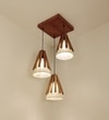 Flue Brown Solid Wood Cluster Hanging Light