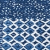 Verona Solid Wood Pouf Stool in Indigo Patch Kantha Fabric