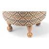Louisville Acacia Wood Parisian Round Pouf Stool in Multicolour