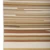 Jaipur Rugs Abstract Striped Wool 6x9 Feet Snow White And Red Orange Dhurrie Carpet
