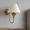 Devansh Metal Electric Wall Light in Antique Gold Colour with White Shade Count of 2 Lights