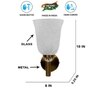 Devansh Metal Electric Wall Light in Gold Colour with White Shade Count of 1 Light