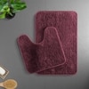 Luxe Home Polyester Newman Contour Bath Mat Set of 2 (Wine 45x75 cm & 40x45)