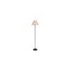 Basil Multicolour Fabric Floor Lamp with Black Iron Base