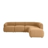 Zenliving Wood Left Aligned 3-Seater With Upholstery Non Storage Sofa In Beige Colour