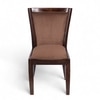 Newport wood Dining Chair in Taupe Brown Velvet Upholstery with PROVISIONAL TEAK FINISH