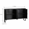 Admire Solid Mango Wood Sideboard with 4 Door in Dark Finish with Metal Base