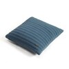 Stripes Steel Blue Quilted Knitted Cushion Cover  16X16 Inches